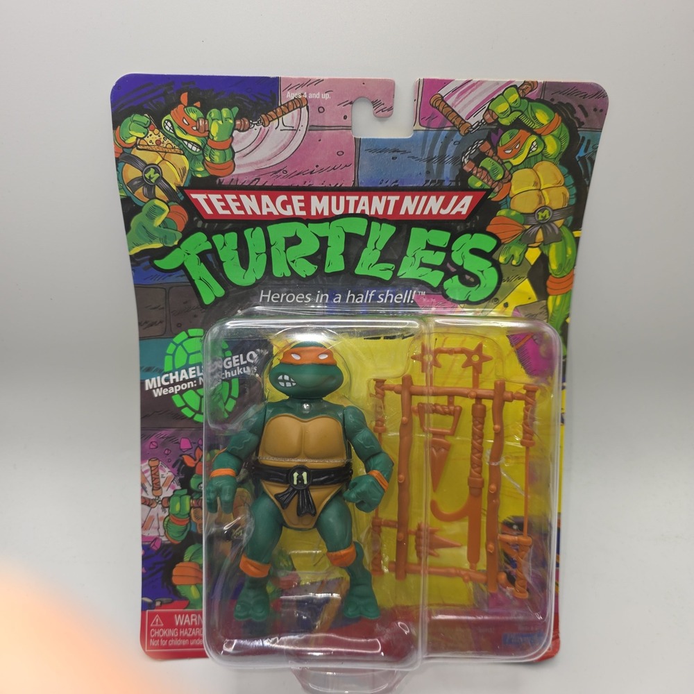 Playmates TMNT Michaelangelo Action Figure Retro Card Back 2021 Nickelodeon NEW